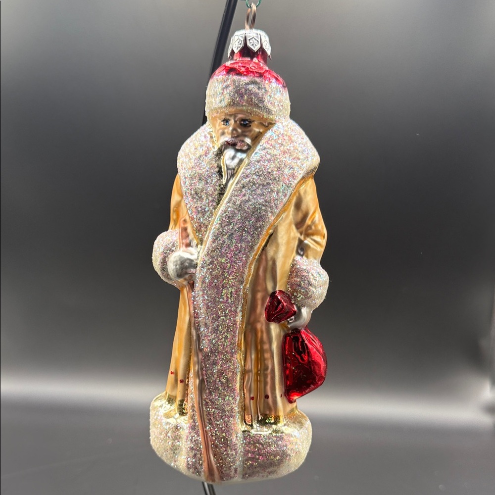 Christopher Radko Elegant Santa Claus Ornament in Gold and Red